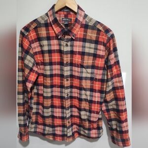 Eddie Bauer Men's Multicolor Plaid Long Sleeve Flannel Button Down Shirt M
